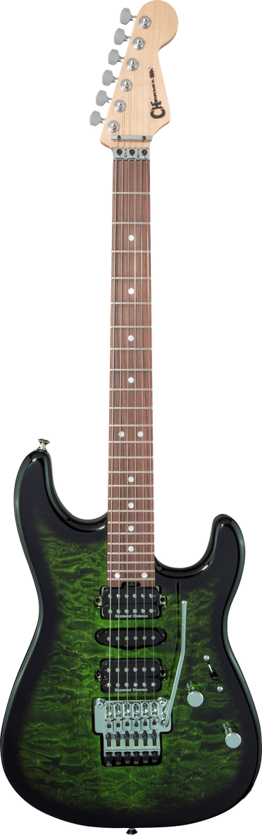 MJ San Dimas® Style 1 HSH FR PF QM, Pau Ferro Fingerboard, Transparent Green Burst